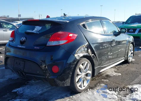 2014 Hyundai Veloster Turbo W/Blue from USA, damaged, VIN KMHTC6AE2EU207485